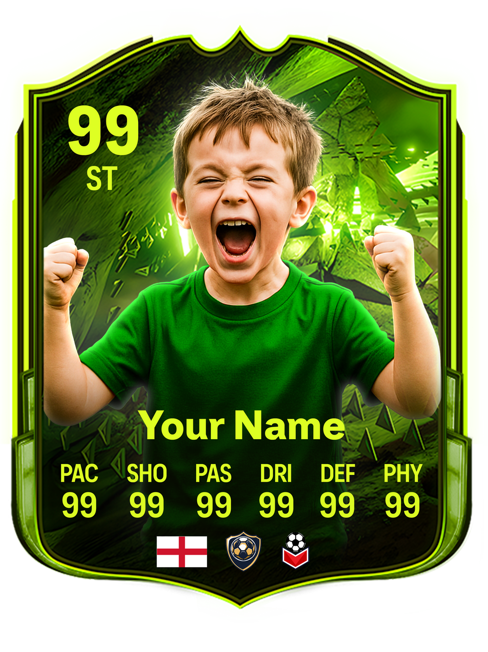 Neon Ninjas Printed Football Card