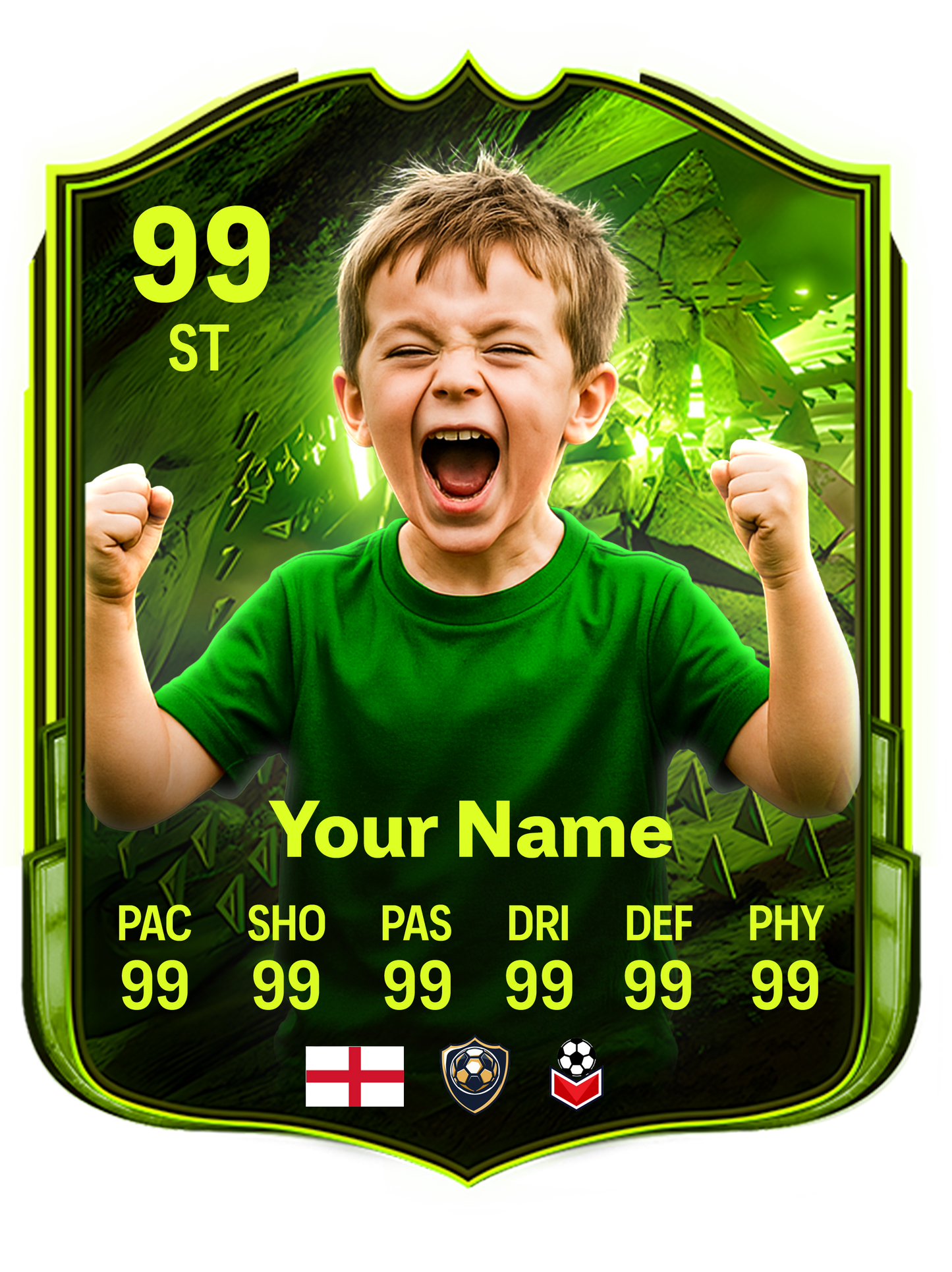Neon Ninjas Printed Football Card
