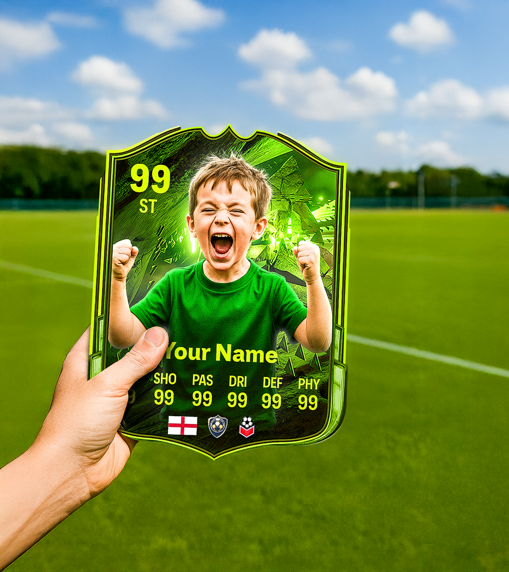 Neon Ninjas Printed Football Card